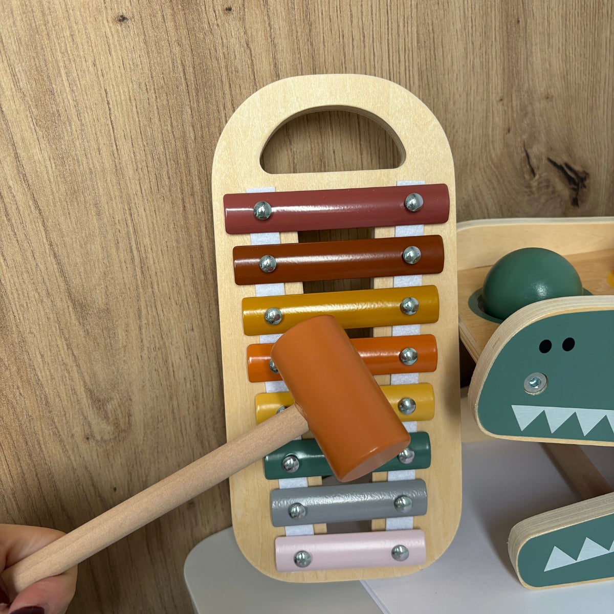 Banc à marteler avec xylophone « Safari » en bois