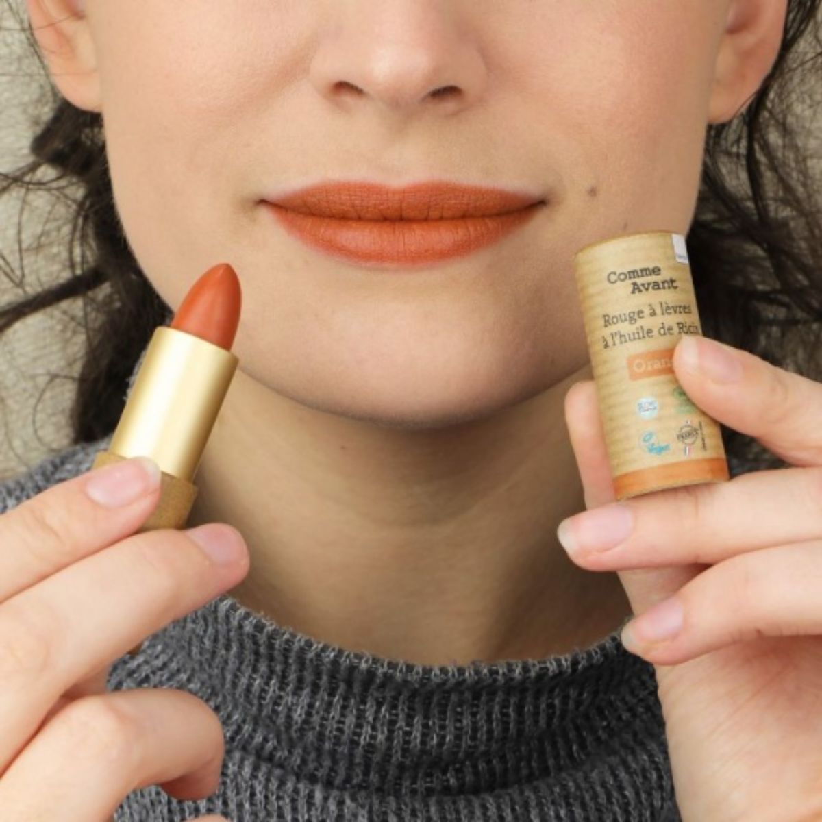 Rouge à lèvre à l'huile de ricin - Orange ambré