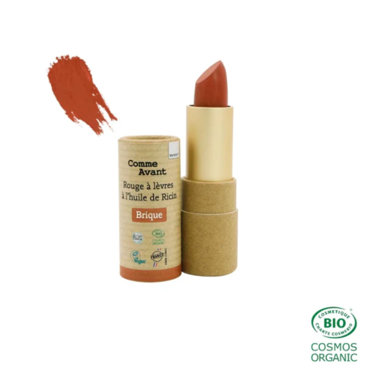 Rouge à lèvre à l'huile de ricin - brique