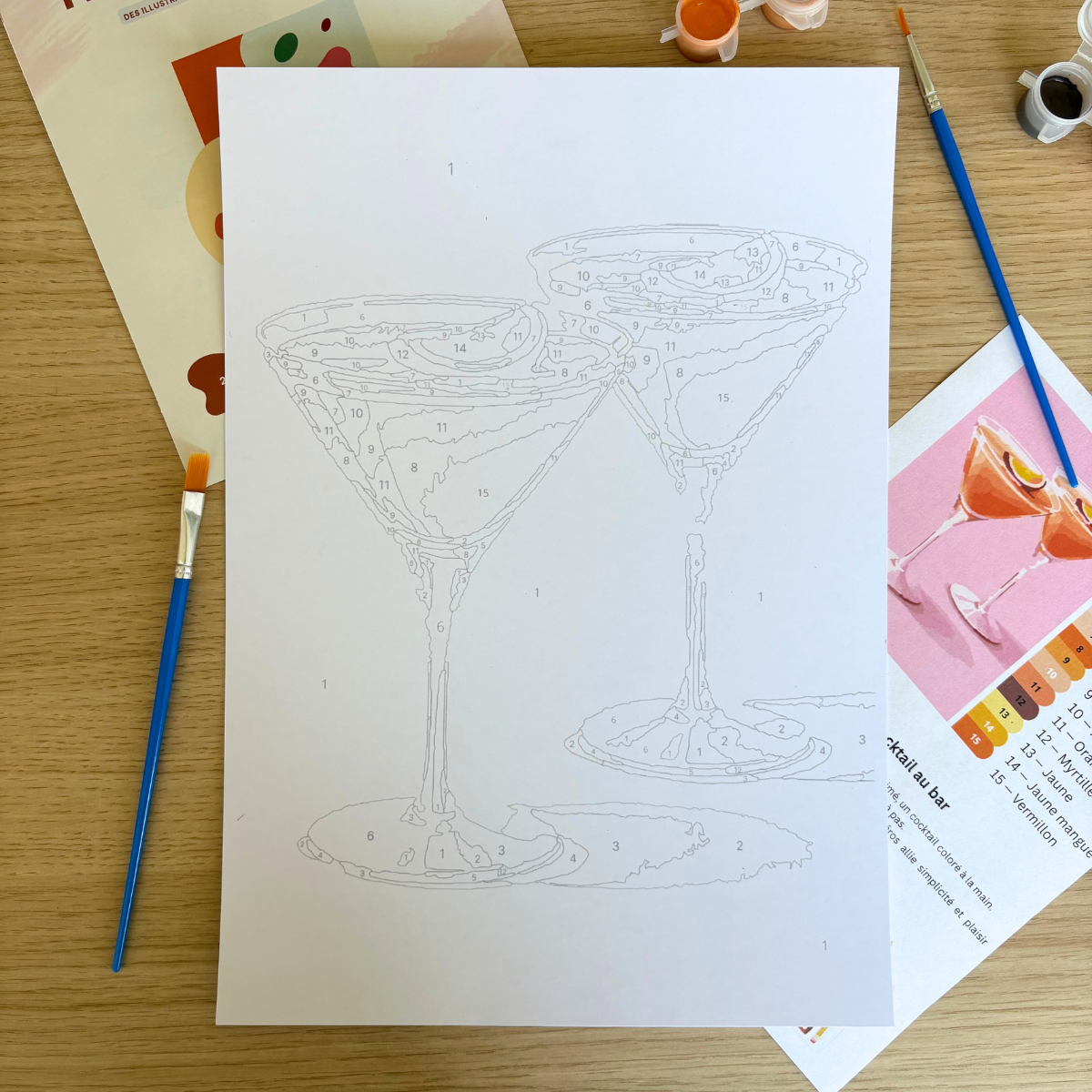 Peinture au numéro - Cocktail au bar
