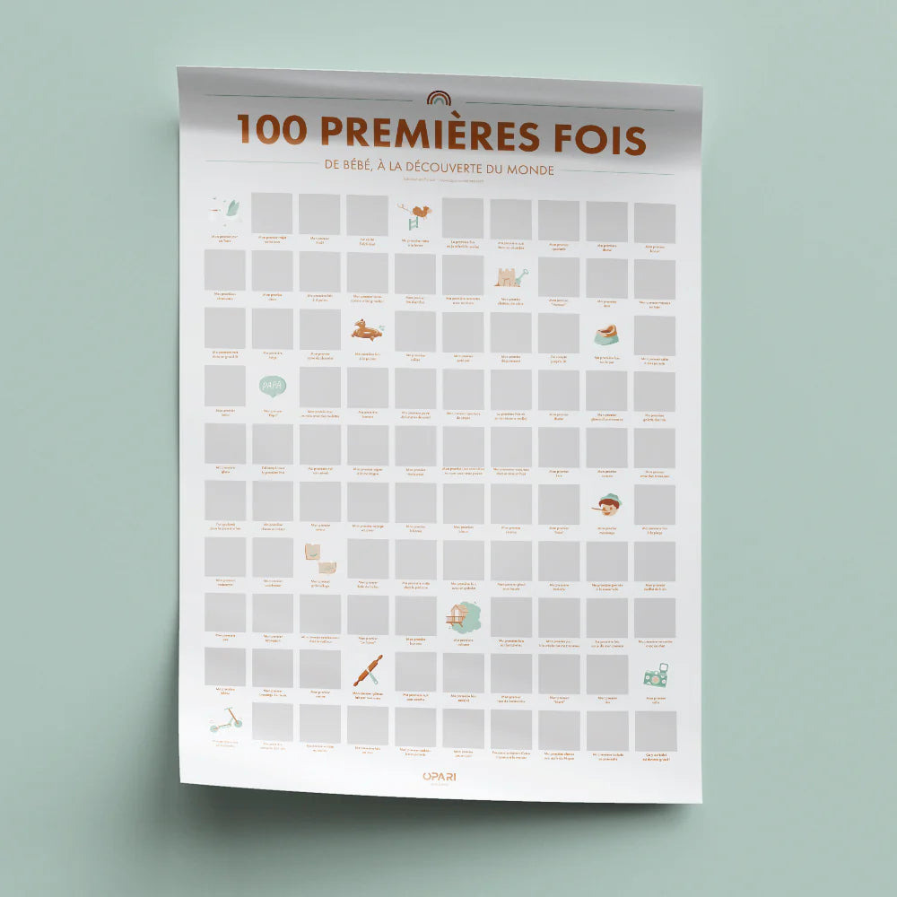 Poster à Gratter « 100 Premières Fois de Bébé »