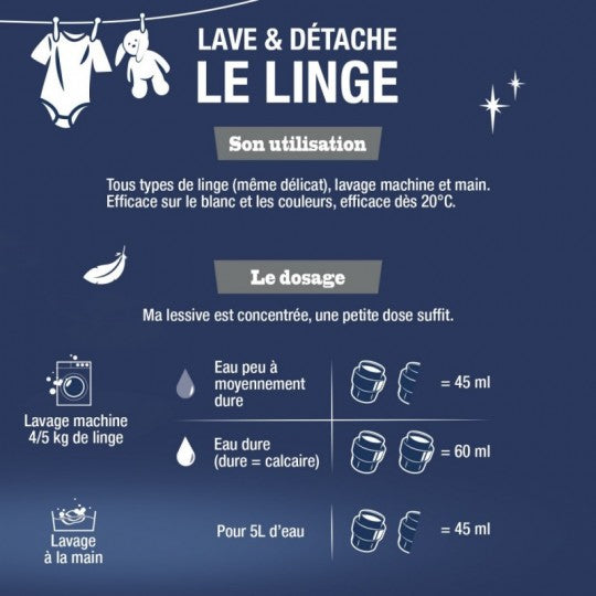 Lessive Liquide Peaux Sensibles Sans Parfum – 50 Lavages – 2,27 L BRIOCHIN