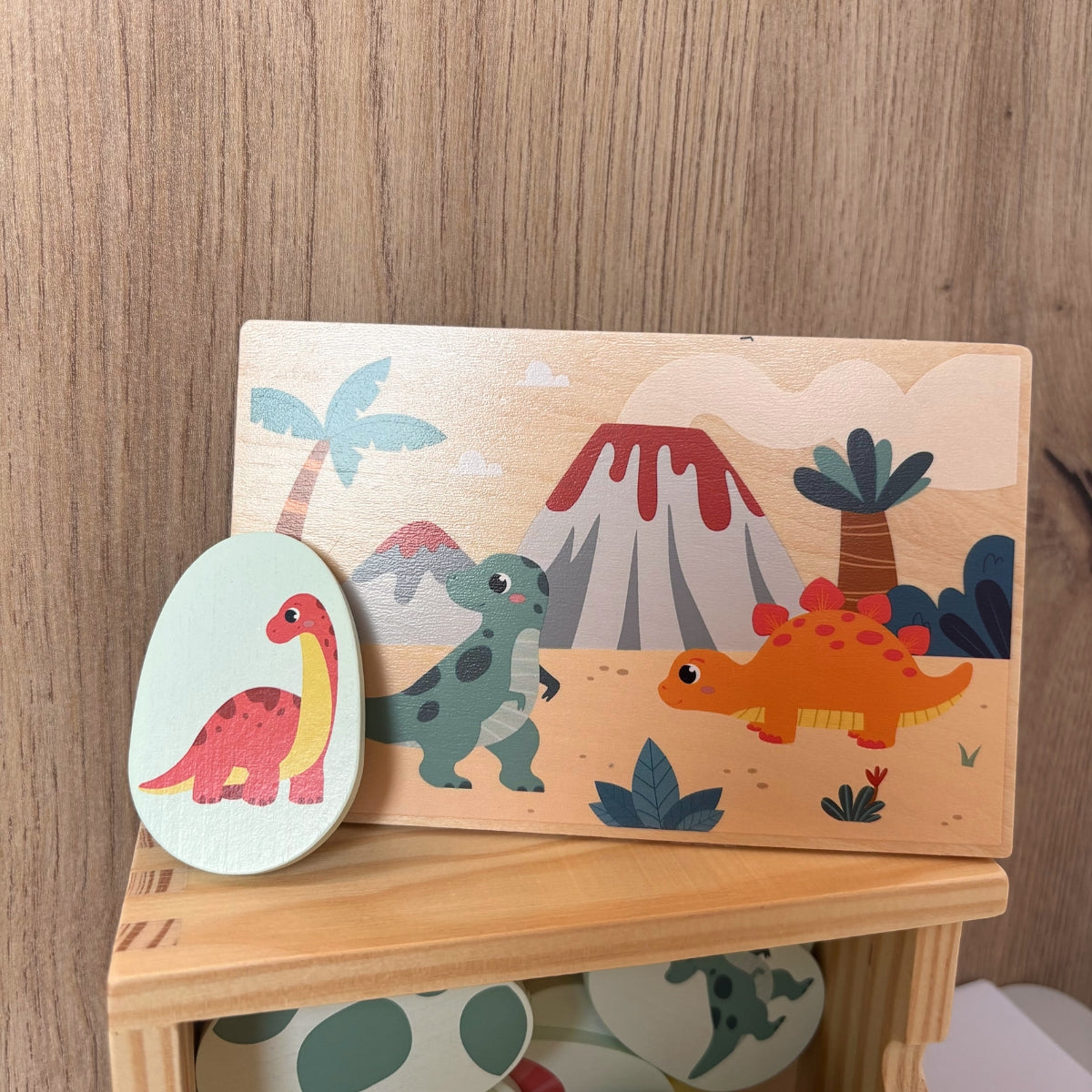 Mémo « Dino » – Jeu de mémoire en bois thème dinosaures