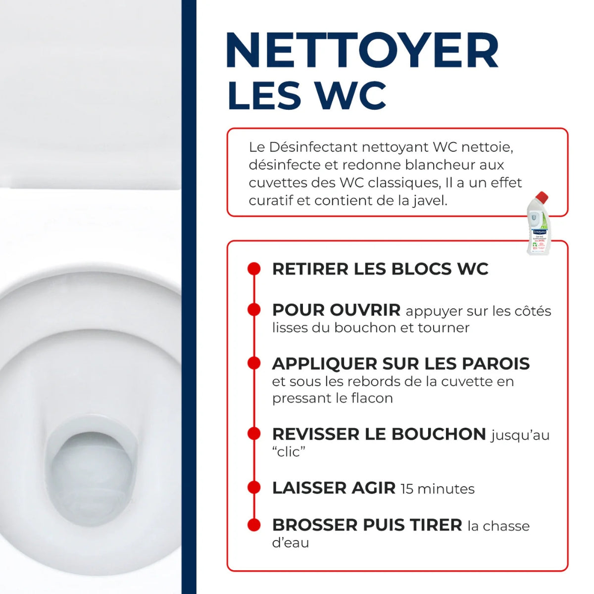 Gel WC surpuissant avec Javel – Starwax – 750 ml