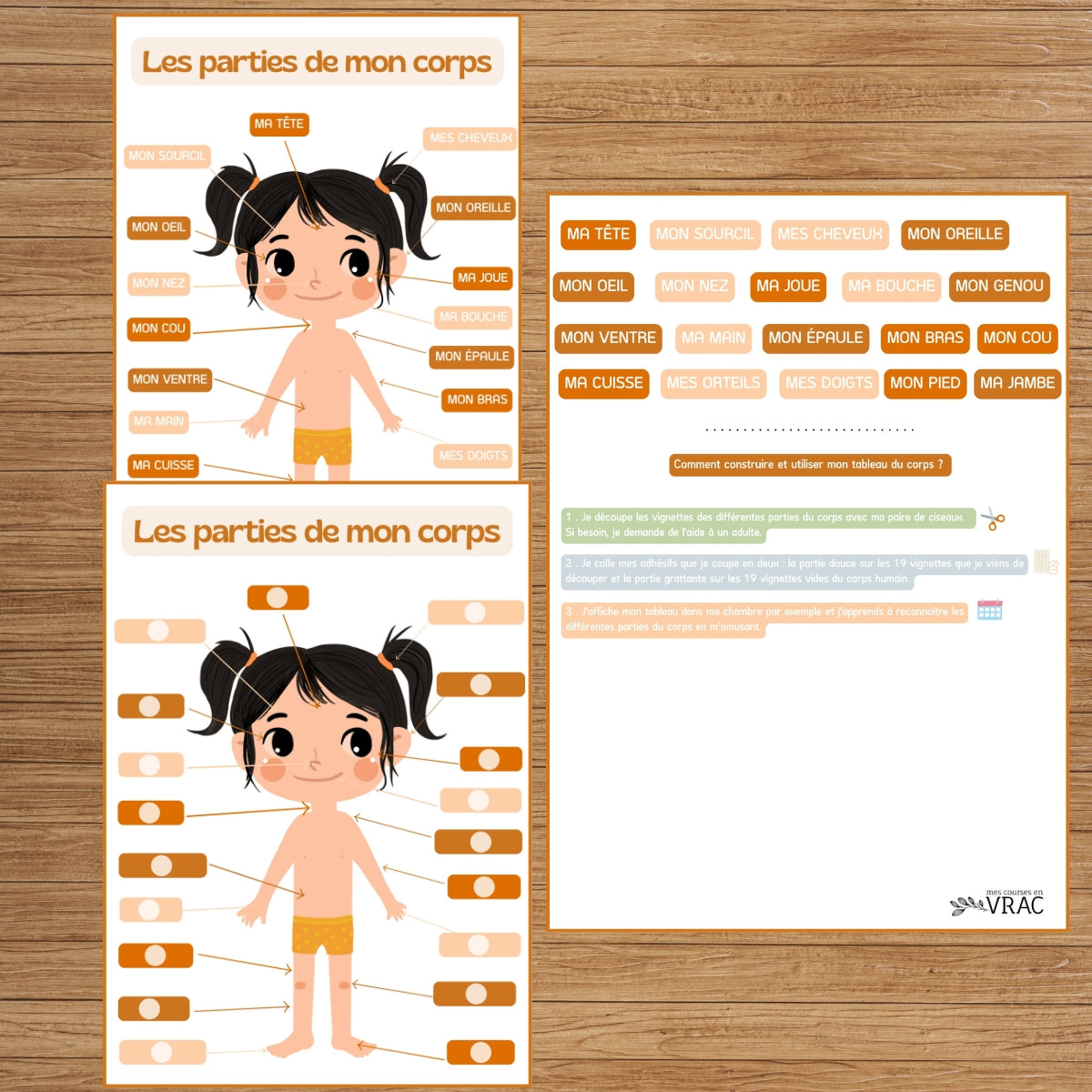 J’apprends les différentes parties de mon corps – Fille