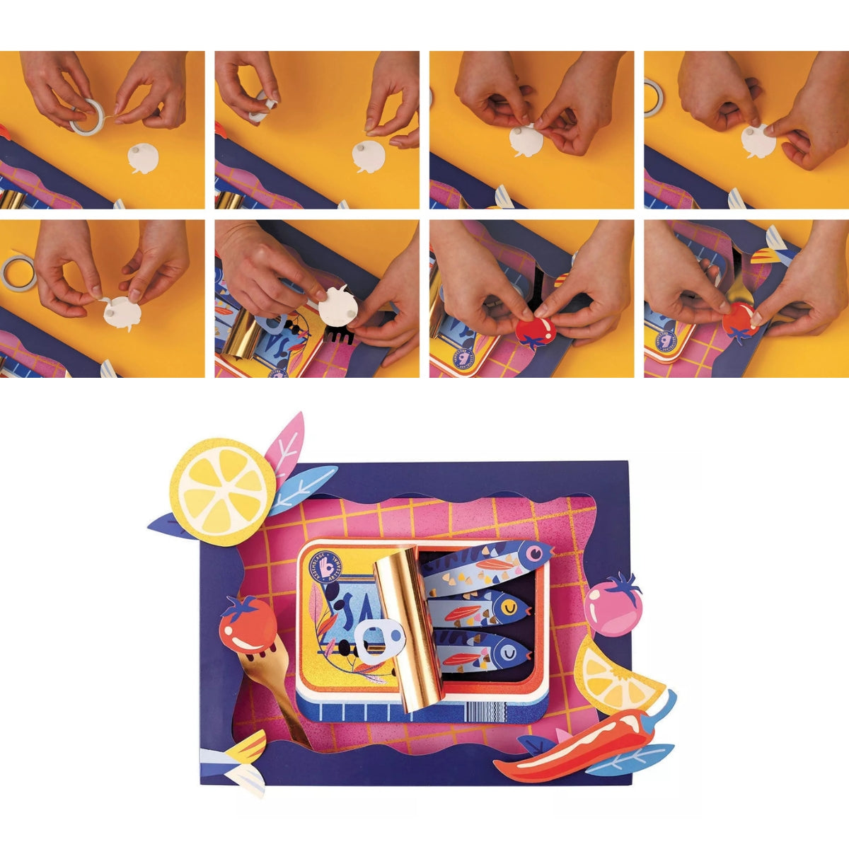 Cadre 3D Papier « Sardines »