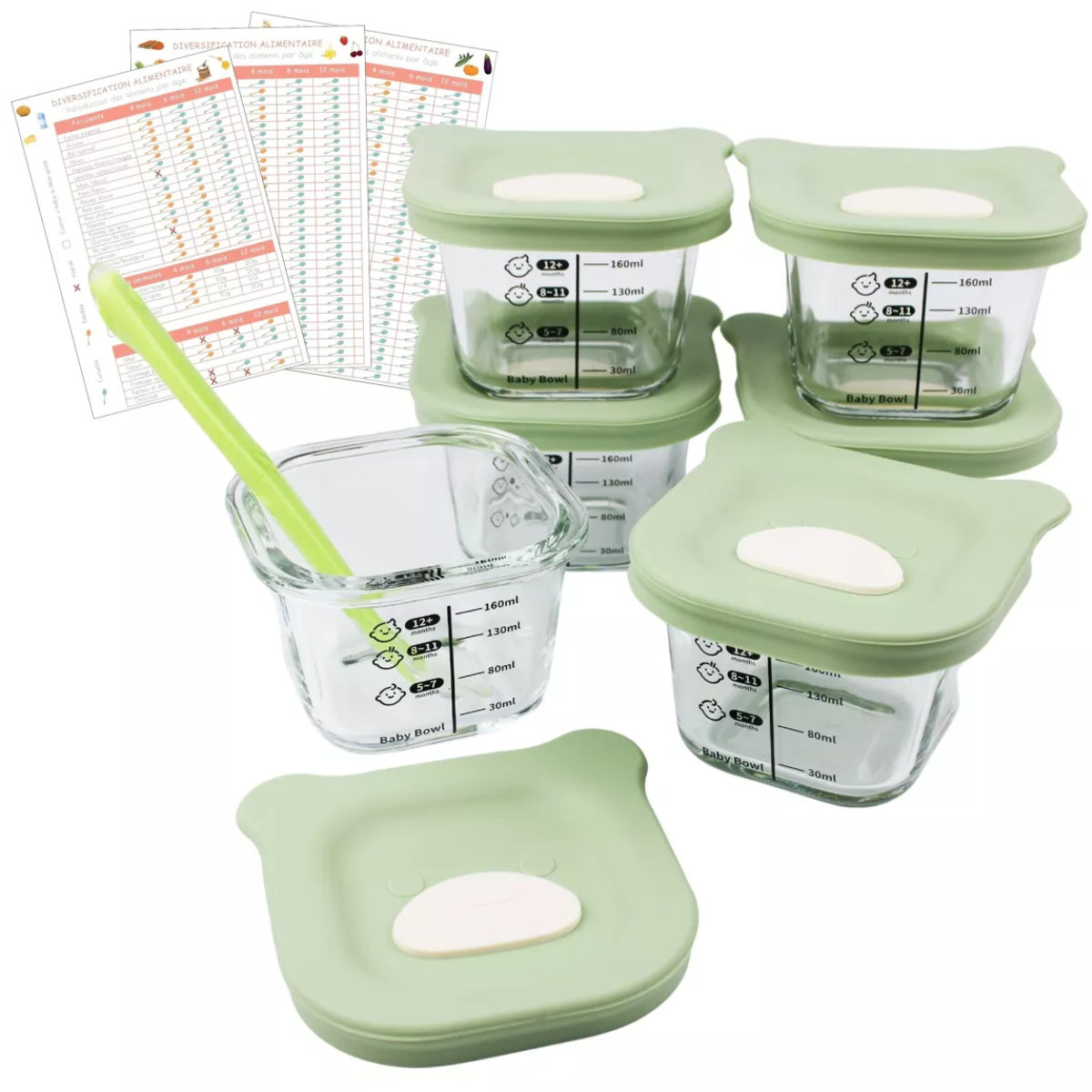 Lot de 6 Petits Pots Bébé 160ml