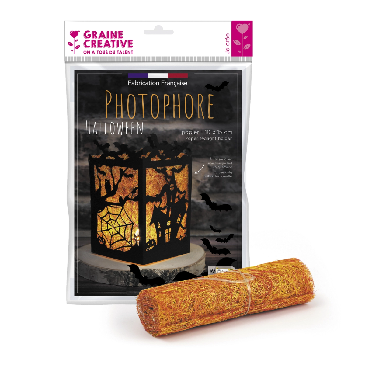 Photophore papier halloween 150x100 mm
