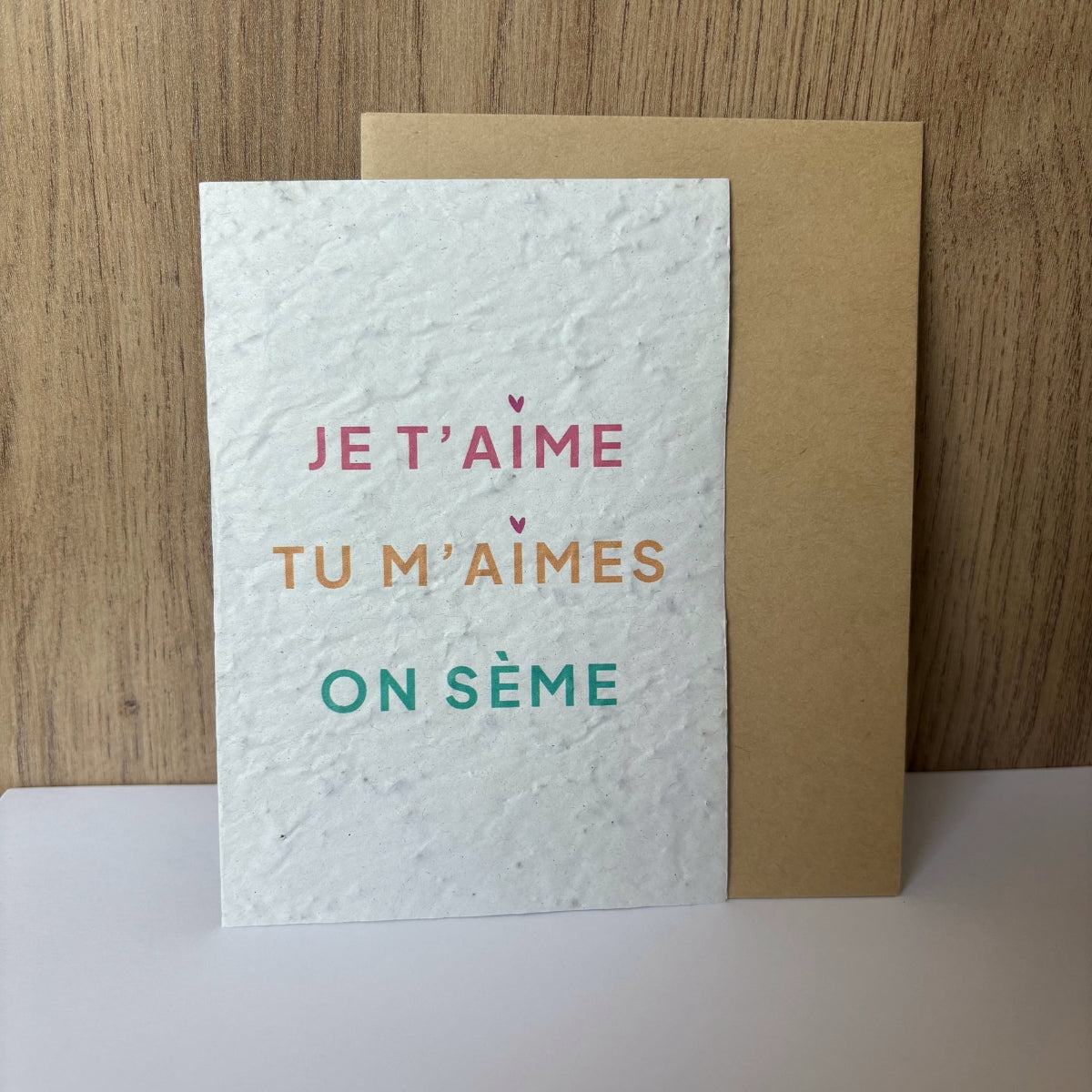 Carte ensemencée à planter amour - On sème
