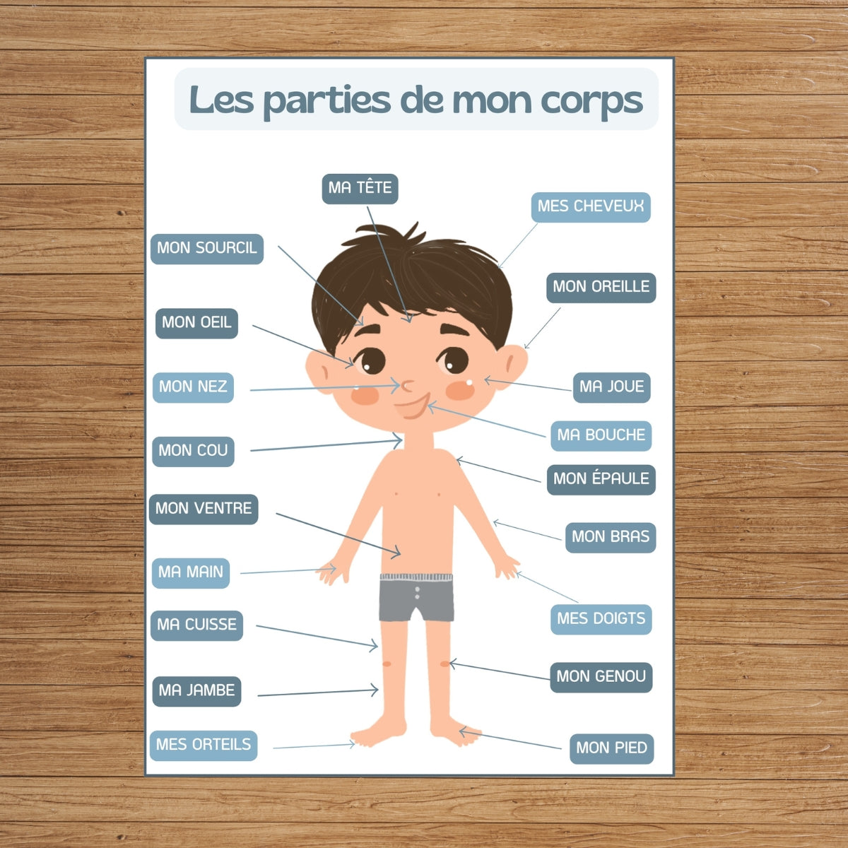 J’apprends les différentes parties de mon corps – Garçon