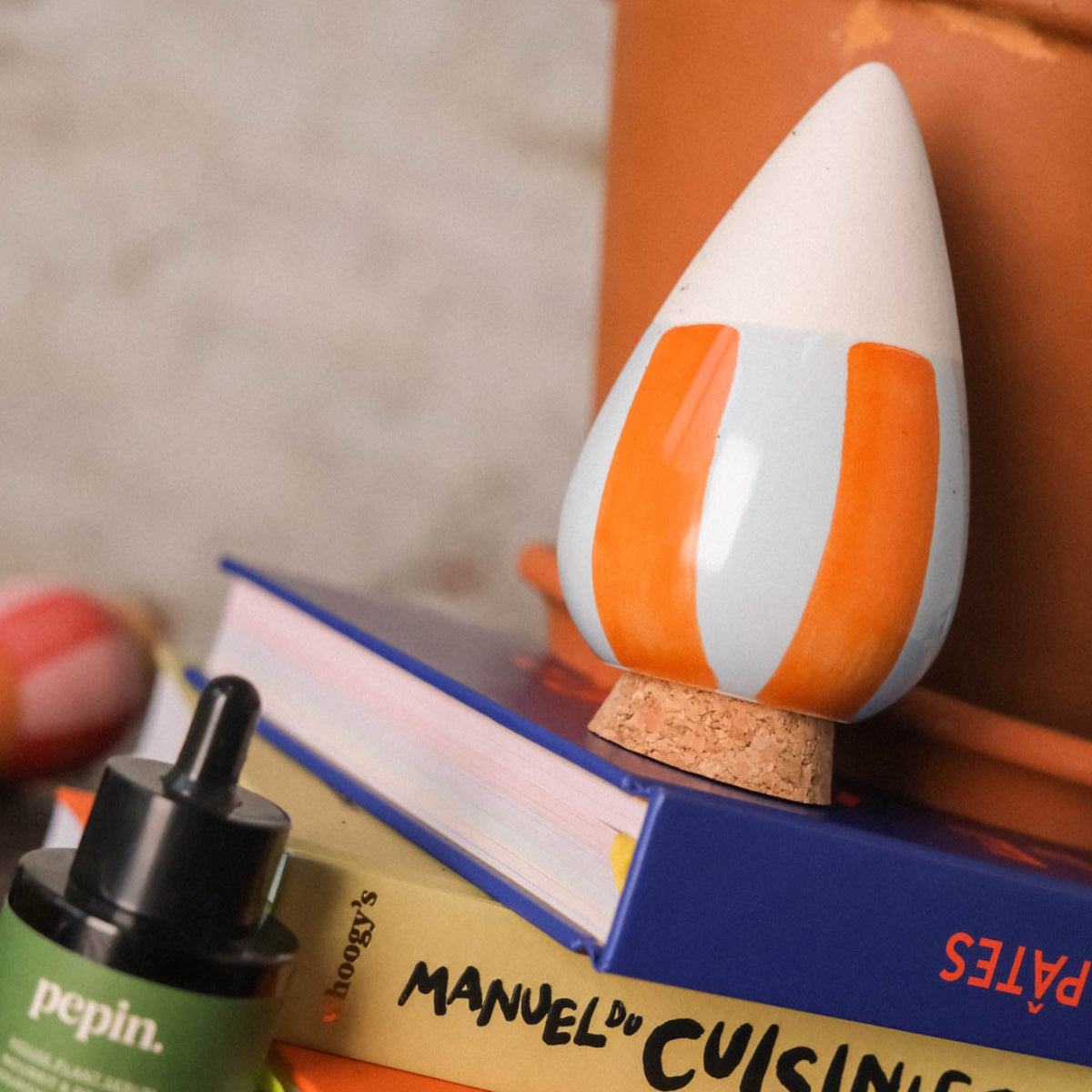 Olla pour arroser ses plantes de manière autonome – Rayé orange et bleu - Pepin