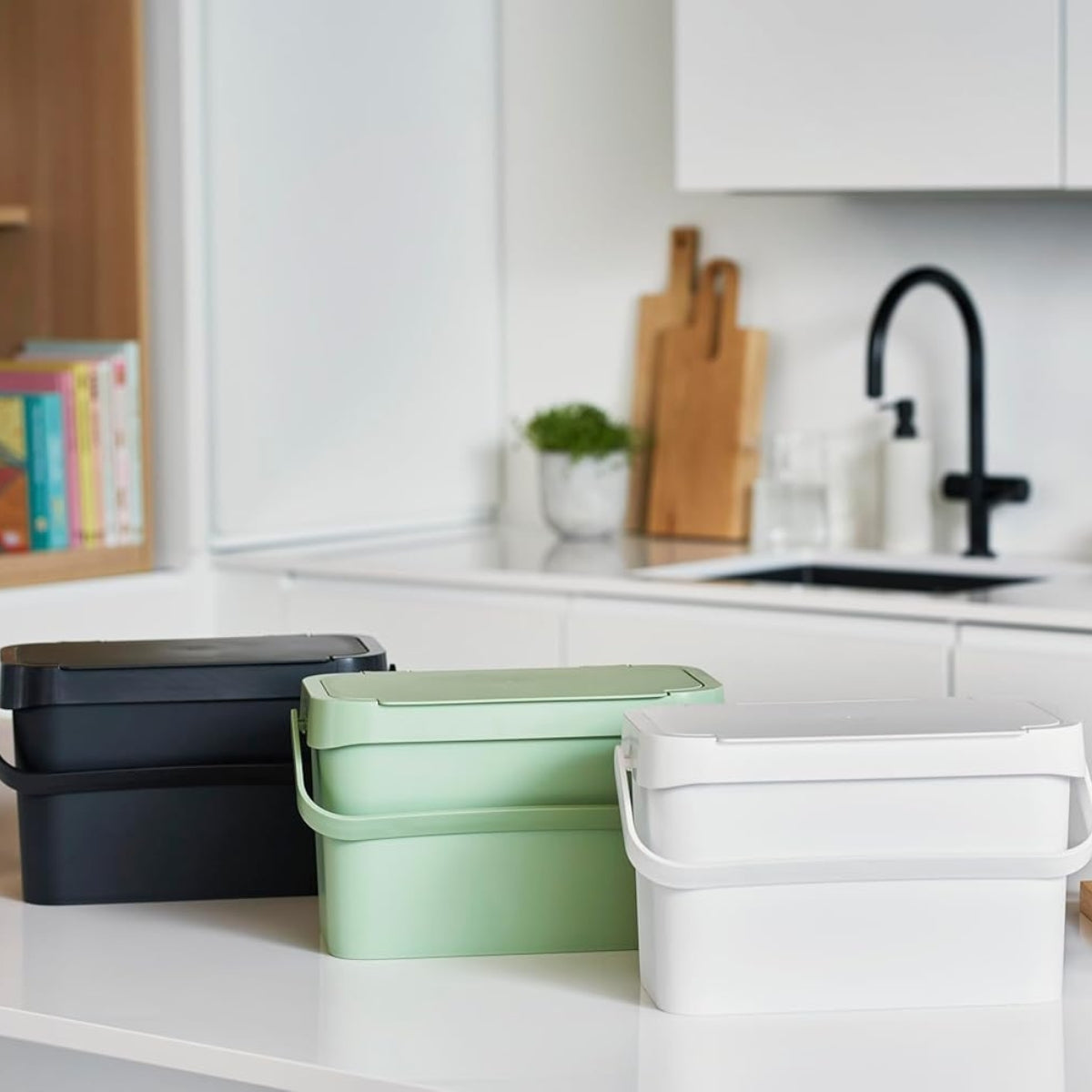 Seau à compost et déchets alimentaires 5 L - vert