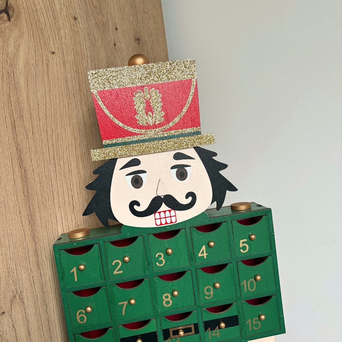 Calendrier de l’Avent Casse-Noisette en bois– 24 cases bois décoratives de Noël