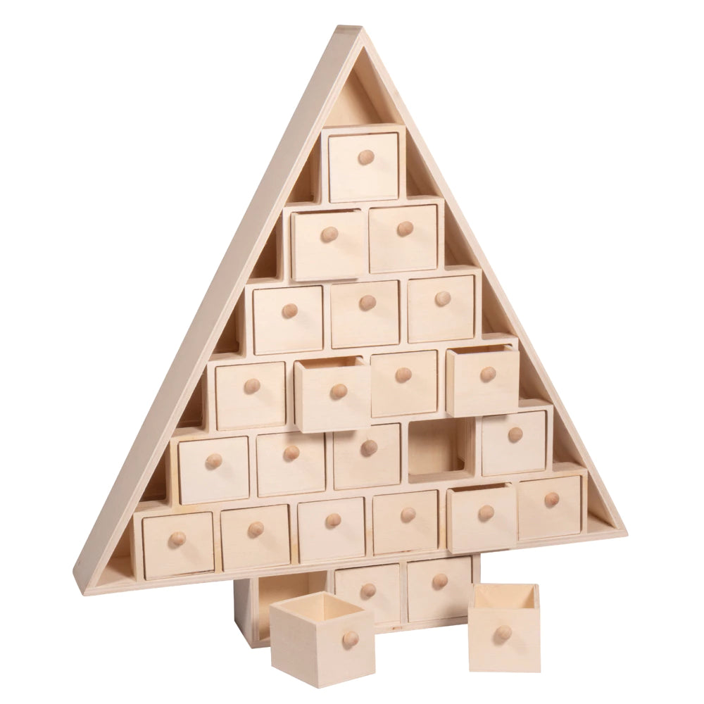 Calendrier de l’Avent « Sapin » en bois – Kit décoratif à personnaliser pour Noël