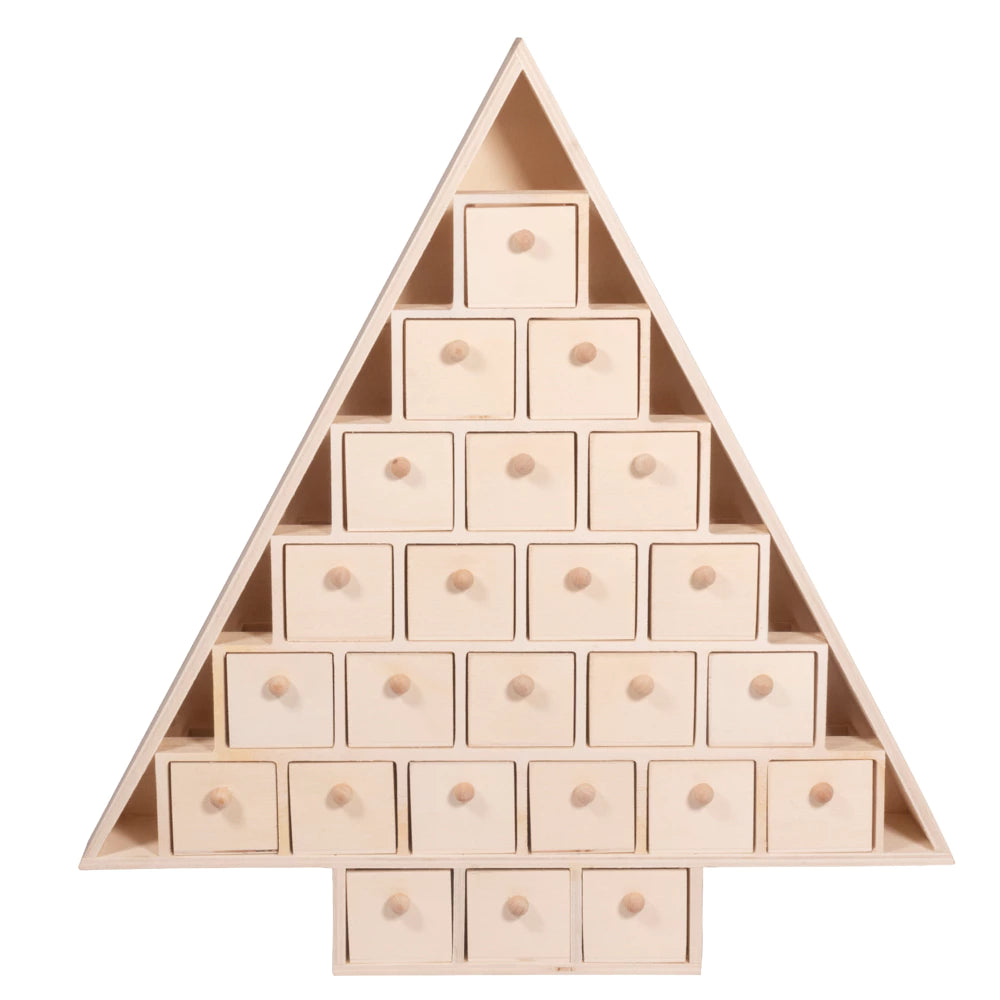 Calendrier de l’Avent « Sapin » en bois – Kit décoratif à personnaliser pour Noël