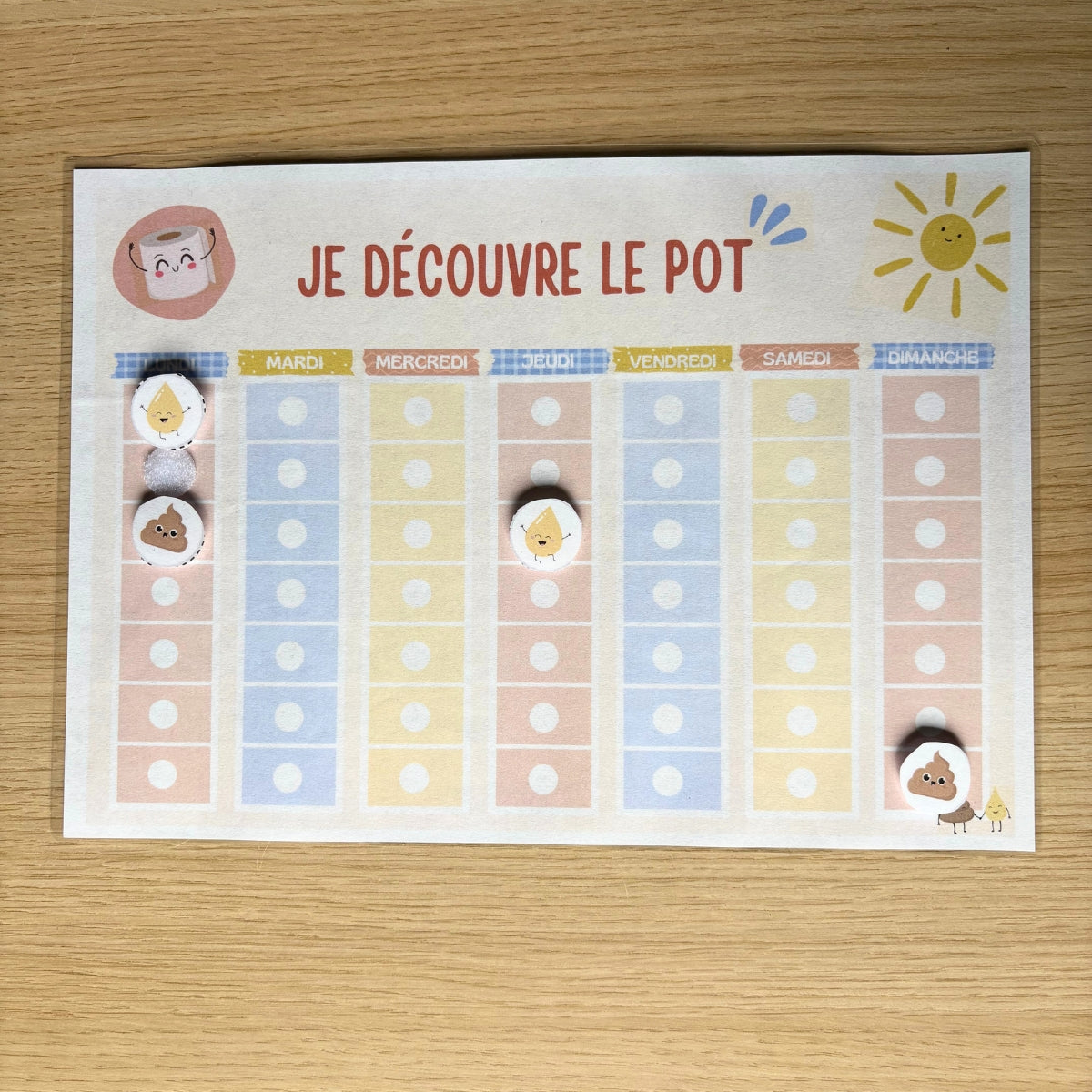 Tableau d’apprentissage & récompense propreté
