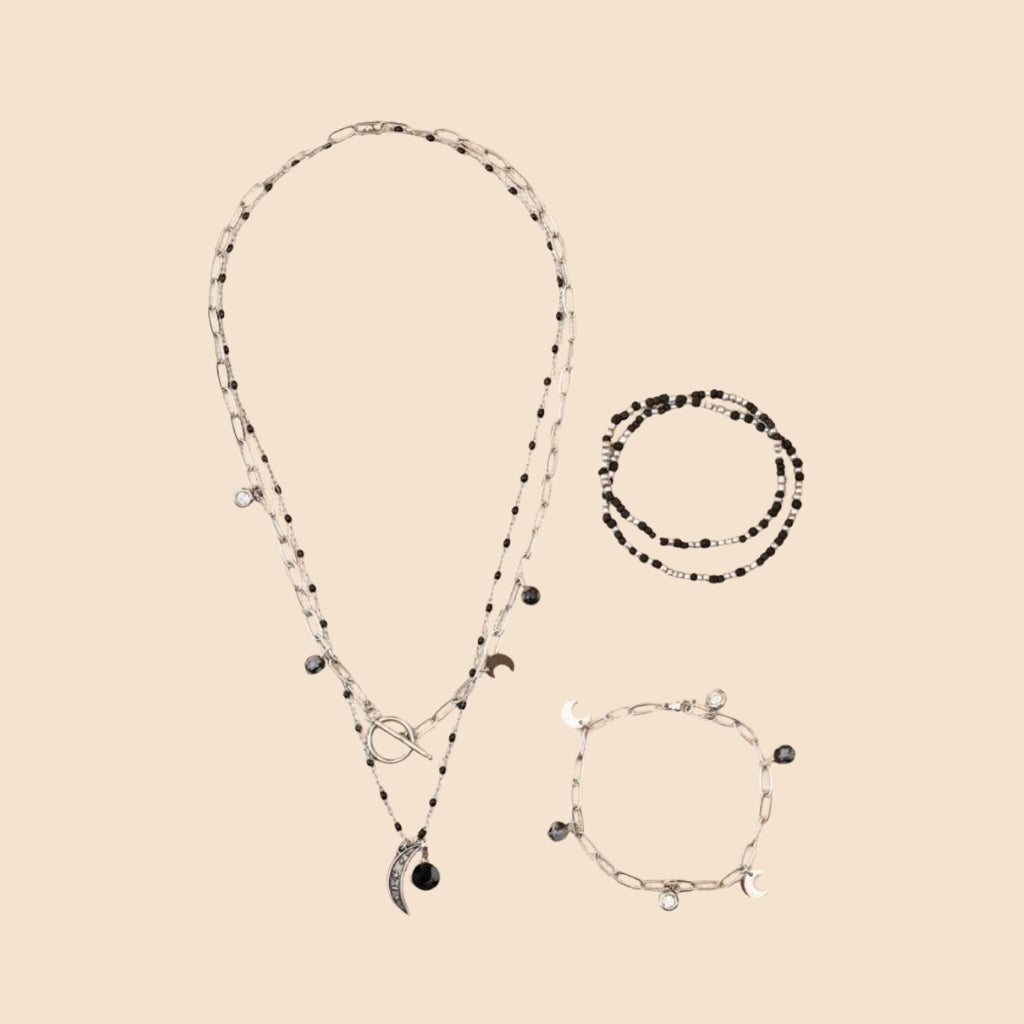 KIT DIY bijoux en acier inoxydable - parure argentée