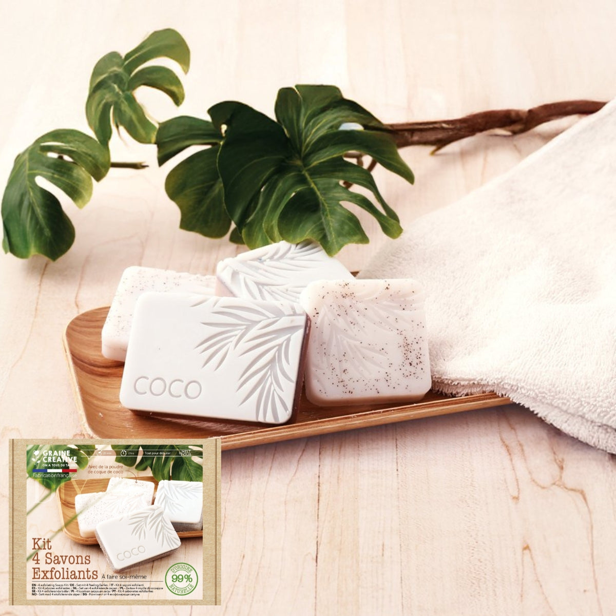 KIT DIY : Coffret 4 savons exfoliants noix de coco