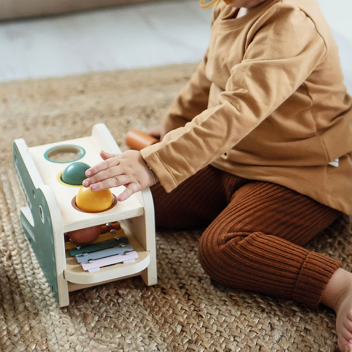 Banc à marteler avec xylophone « Safari » en bois