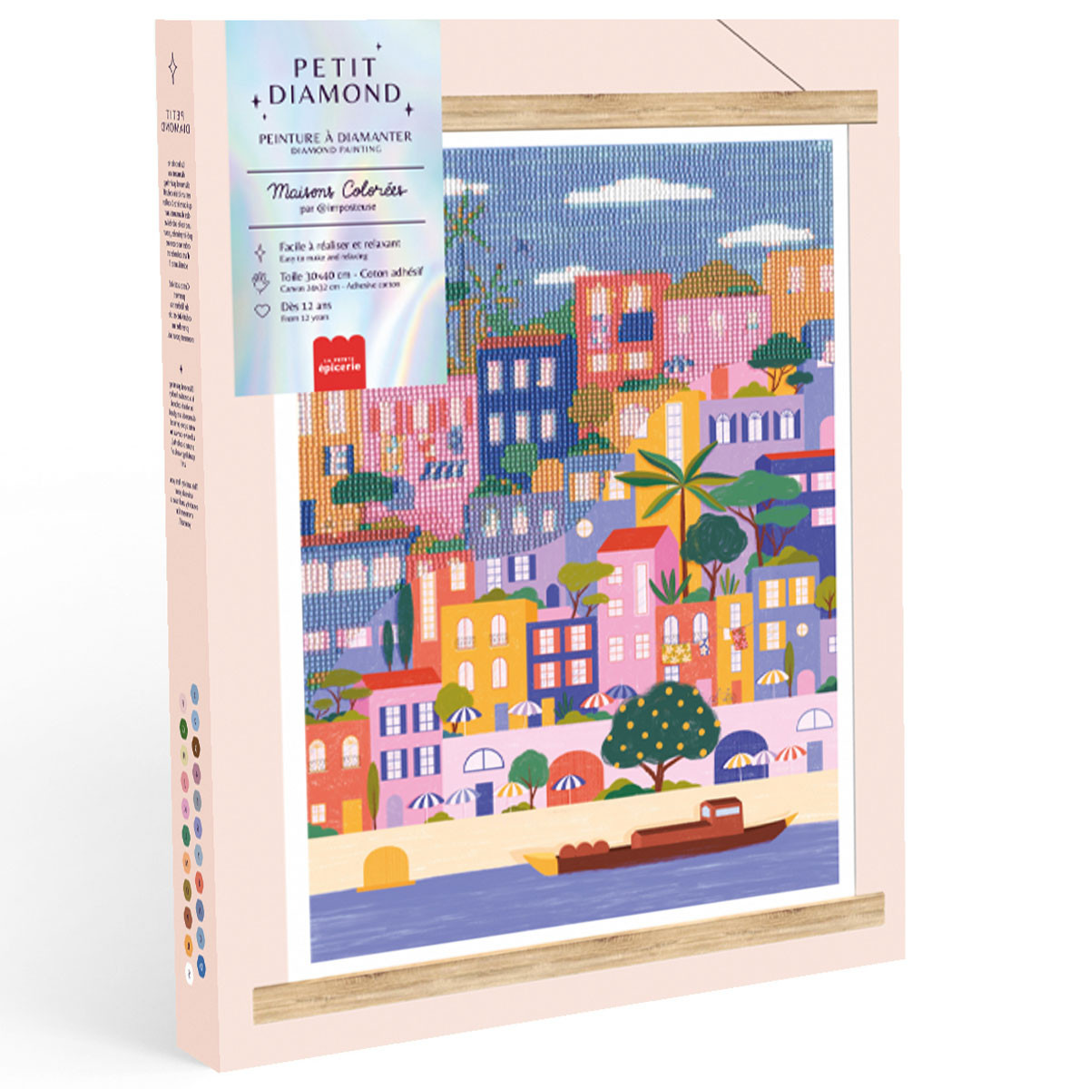 Kit Diamond Painting Maisons Colorées 30 cm x 40 cm