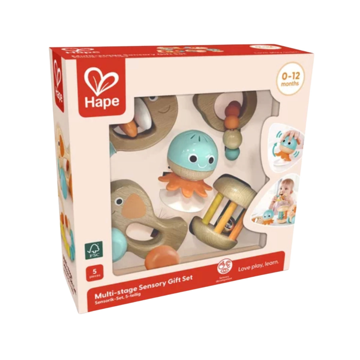 Coffret sensoriel en bois pour bébé
