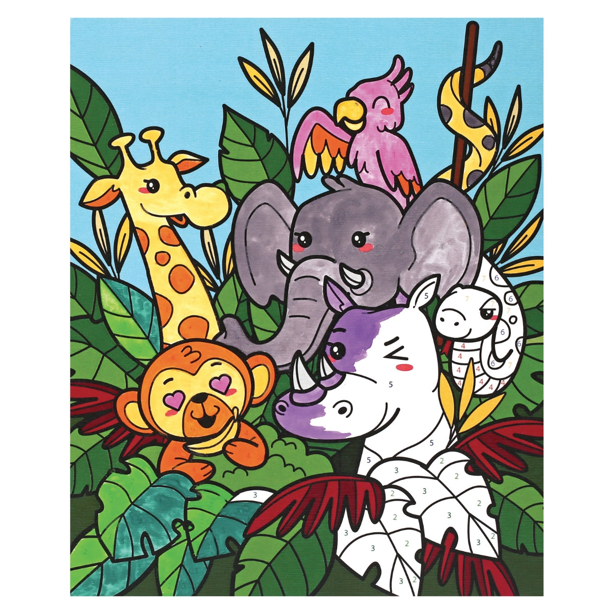 Peinture au numéro enfant “Jungle Party”