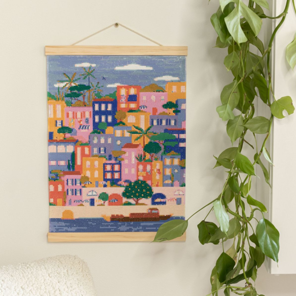 Kit Diamond Painting Maisons Colorées 30 cm x 40 cm