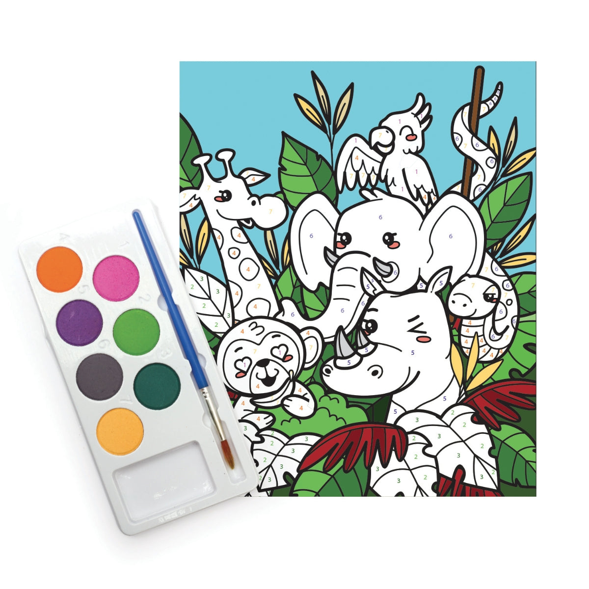 Peinture au numéro enfant “Jungle Party”