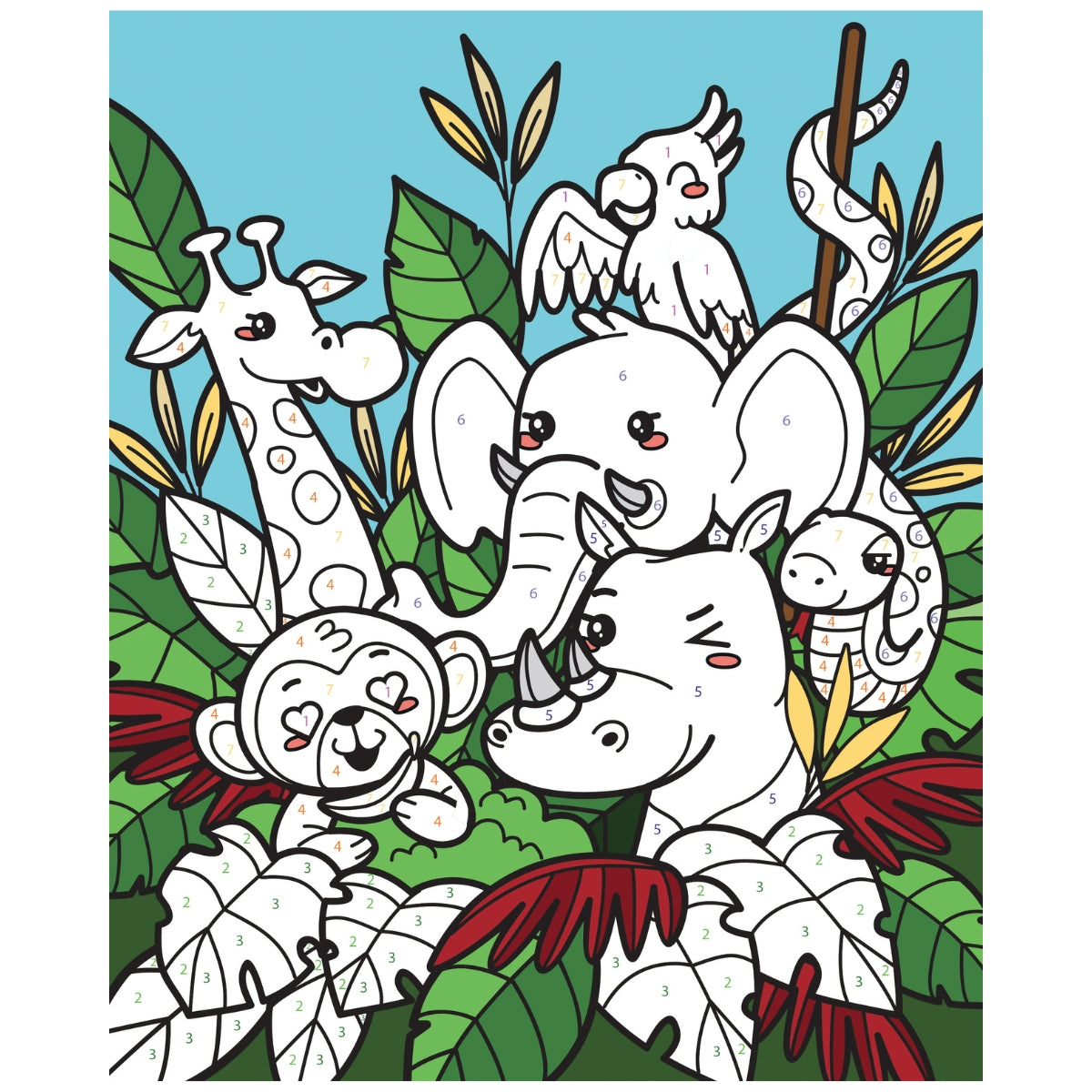 Peinture au numéro enfant “Jungle Party”