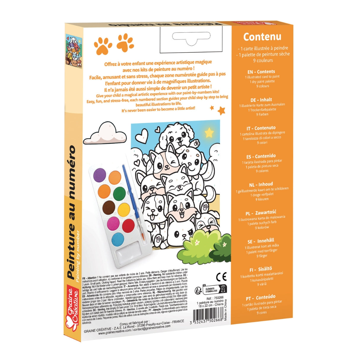 Peinture au numéro enfant “chiots”