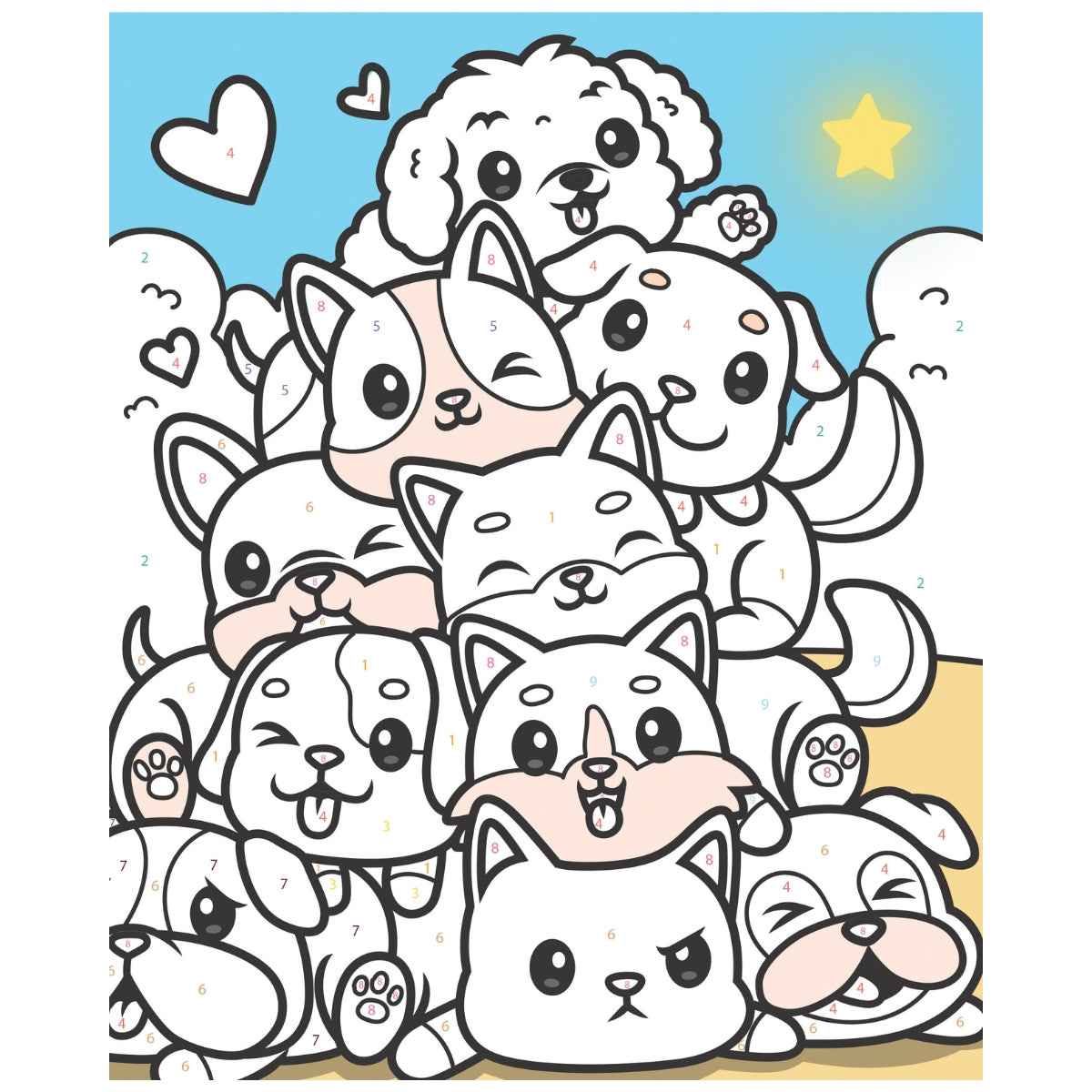 Peinture au numéro enfant “chiots”