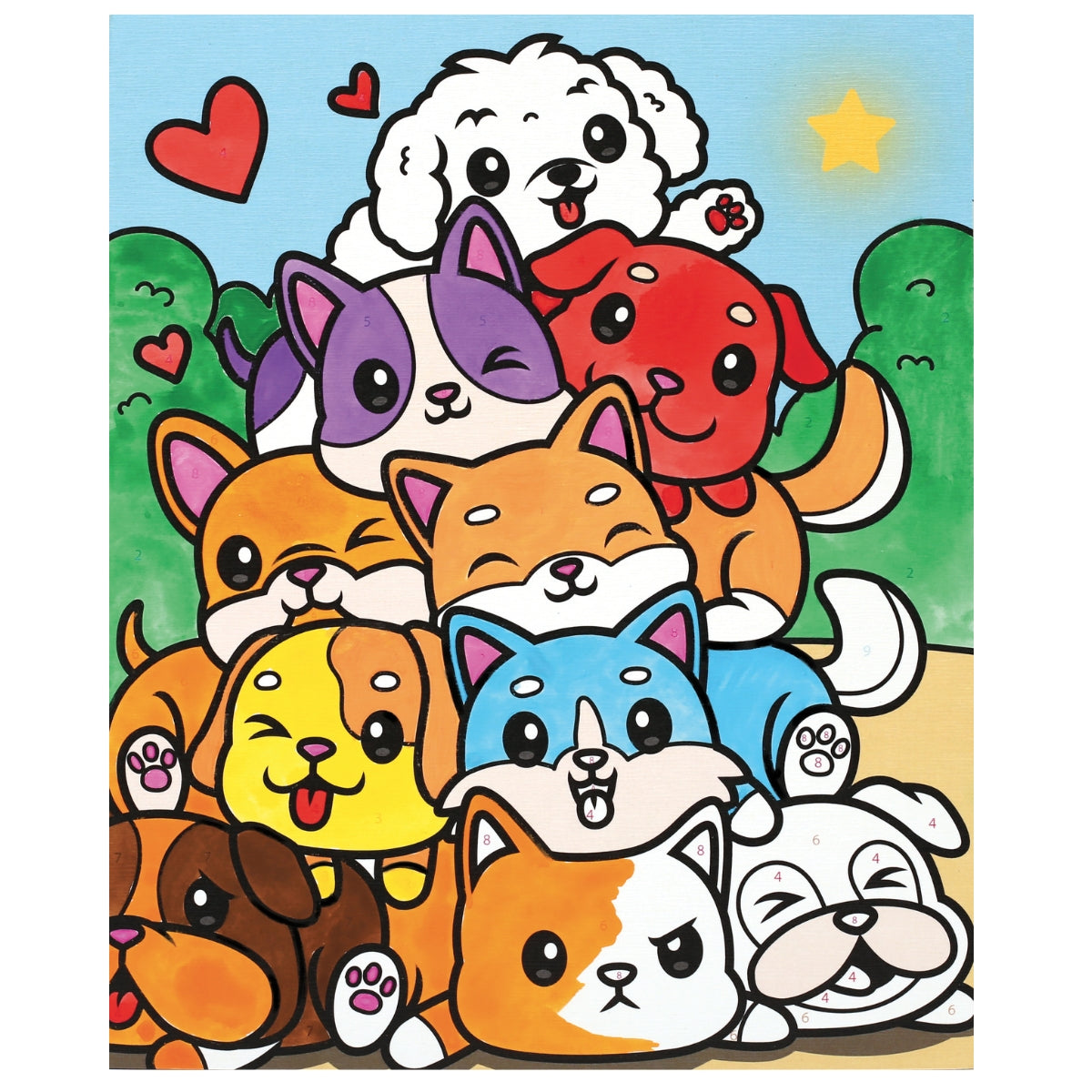 Peinture au numéro enfant “chiots”