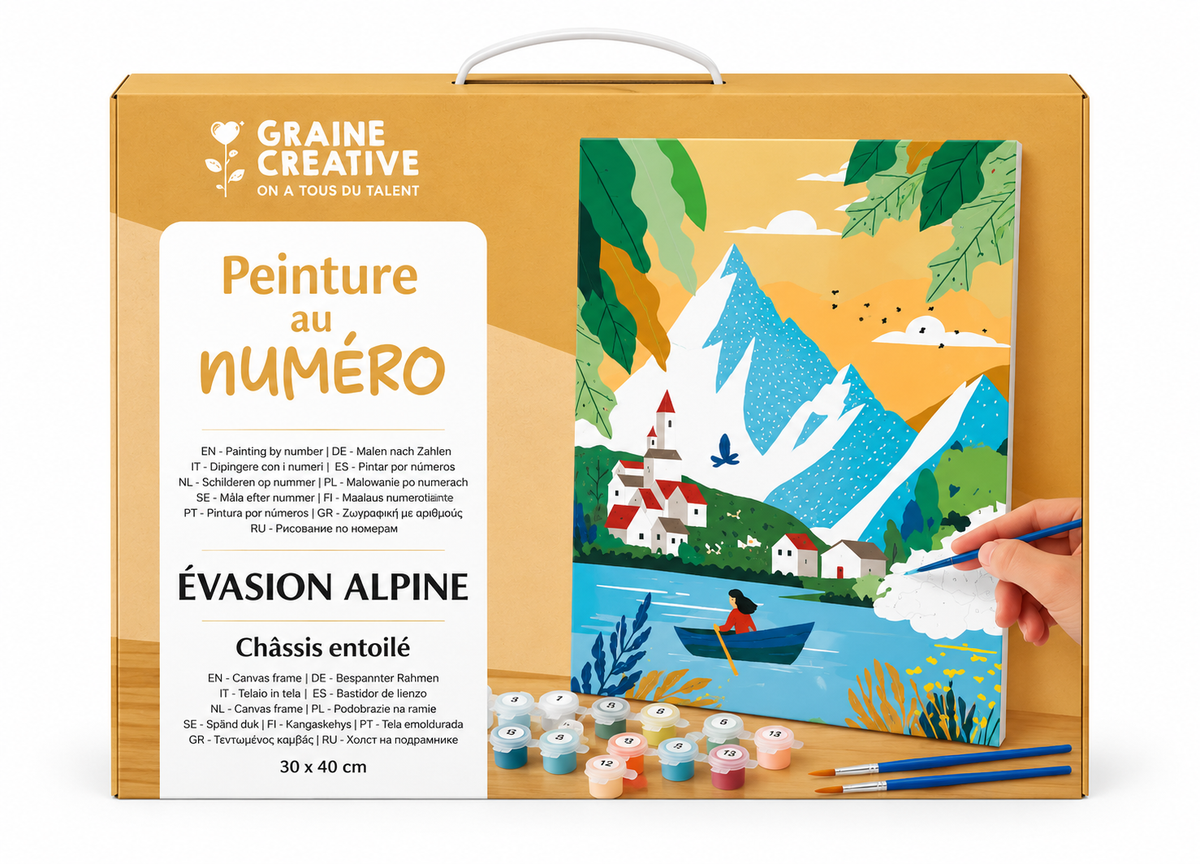 Peinture au numéro Évasion Alpine 30 x 40 cm