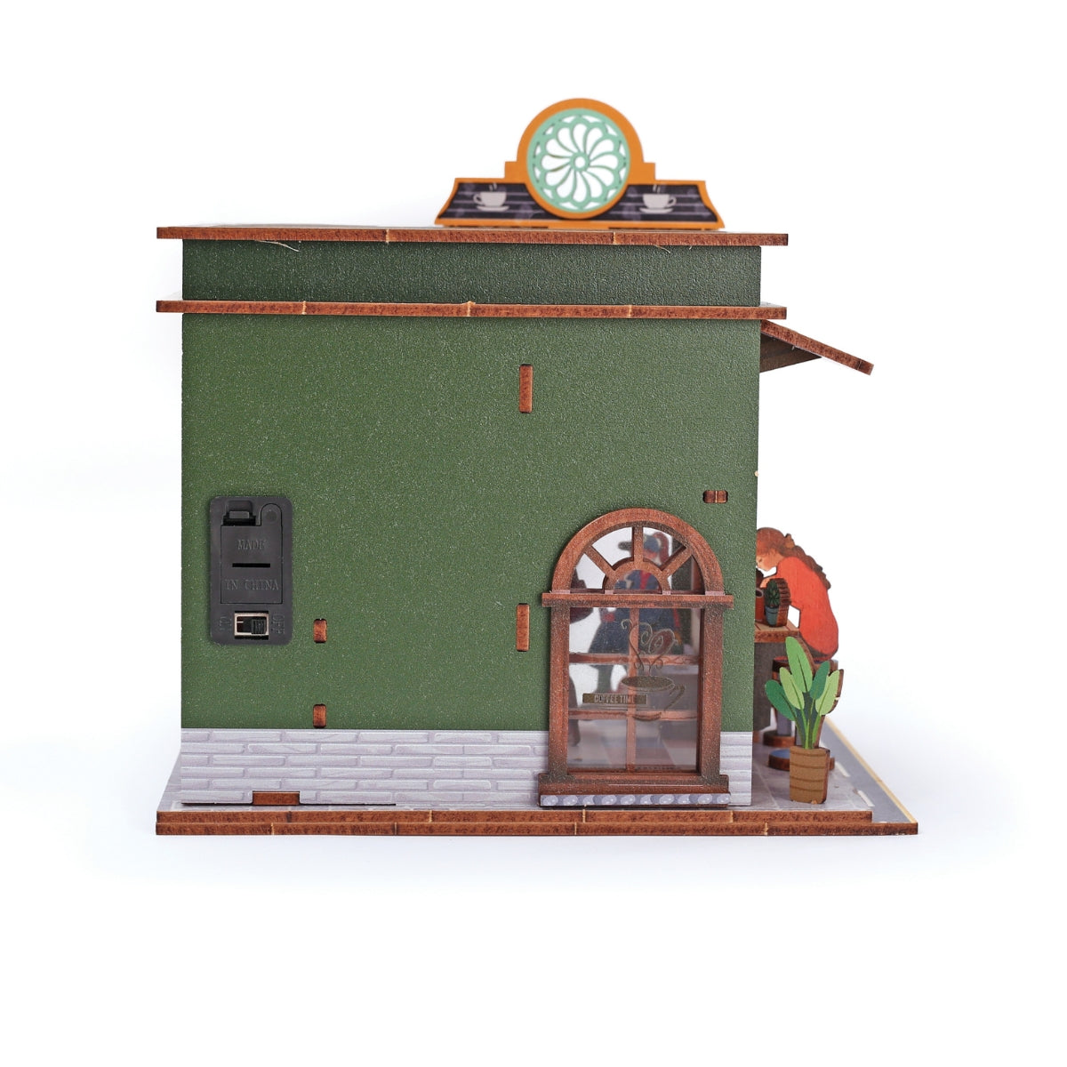 Maquette en bois miniature à construire - Coffee shop