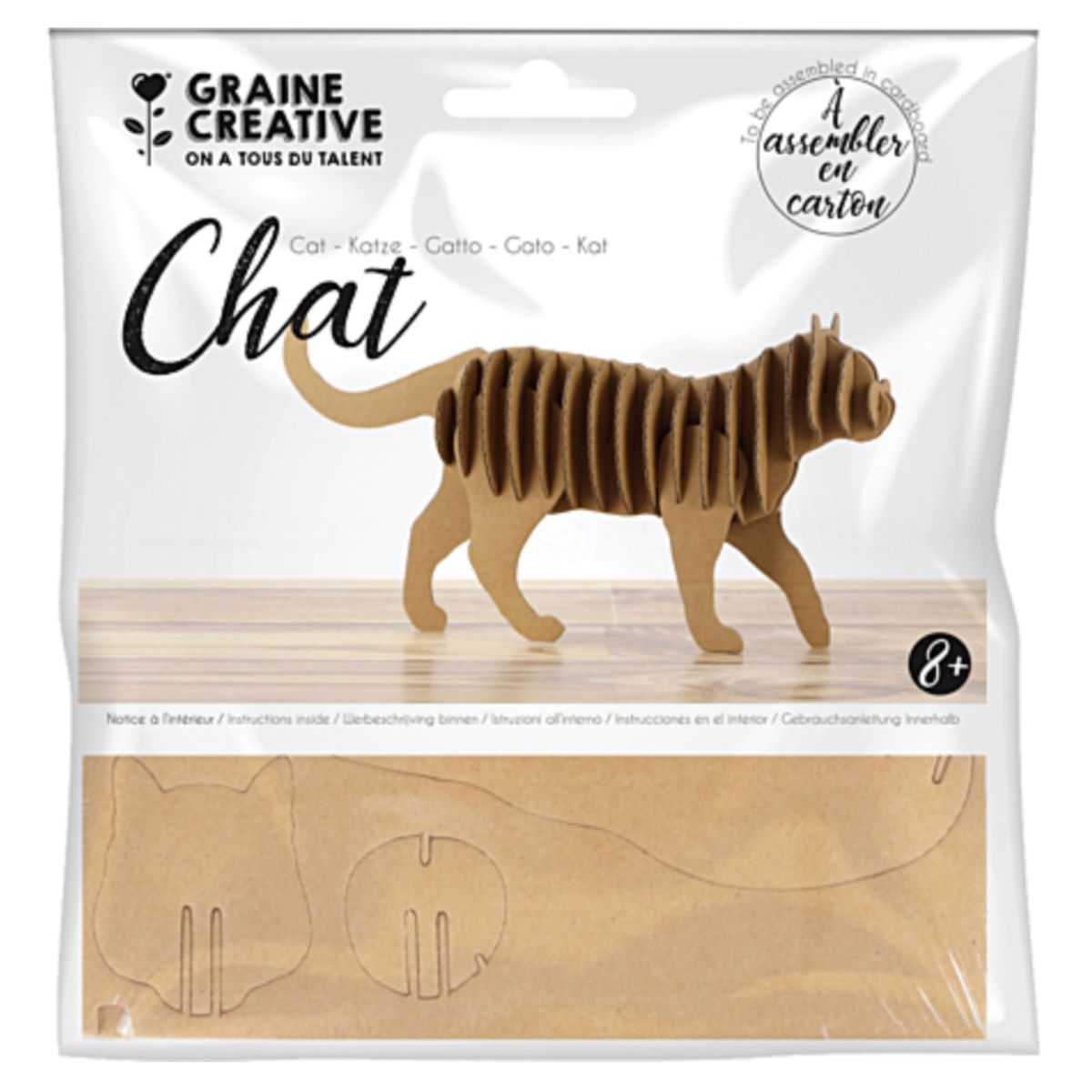 Maquette 3D en carton - chat
