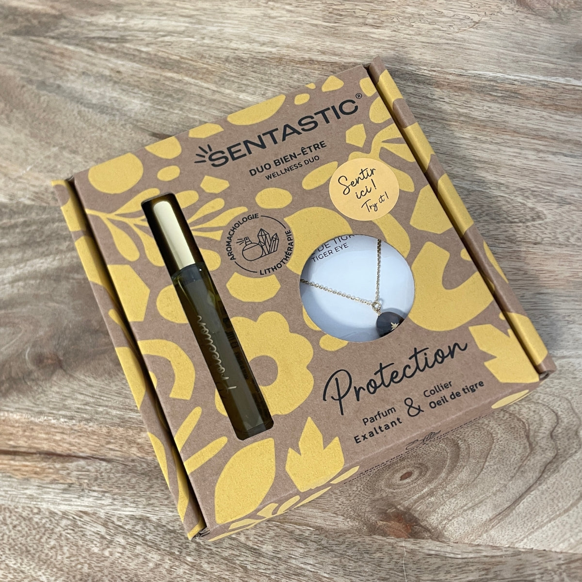 Coffret Protection - Parfum exaltant & collier œil du tigre