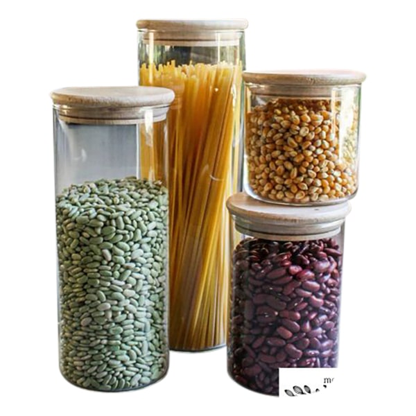 Bocaux en verre avec bouchon bois