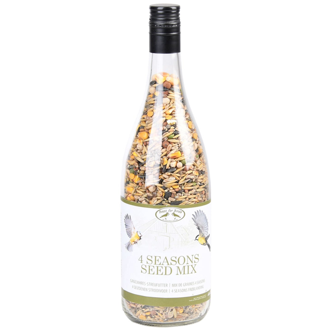 Bouteille de graines en verre