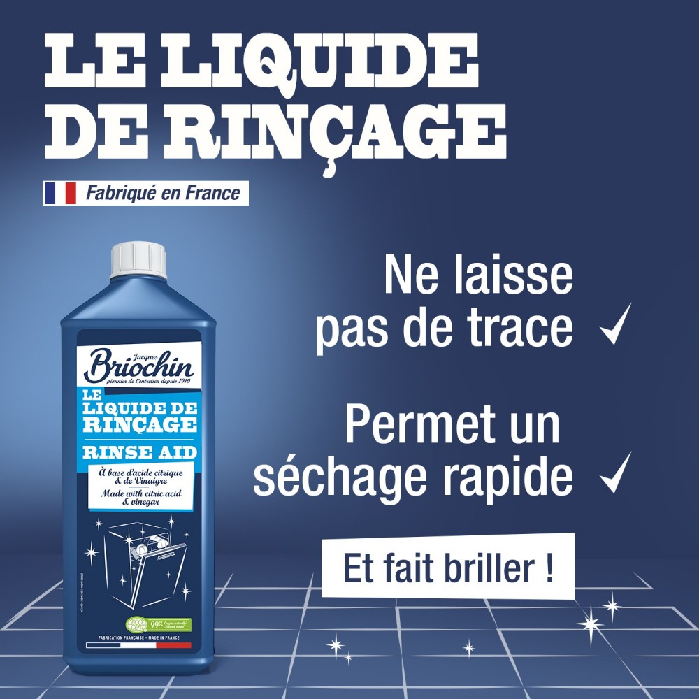 Liquide de rinçage lave-vaisselle Ecocert sans MIT/CMIT – Jacques Briochin 750 ml