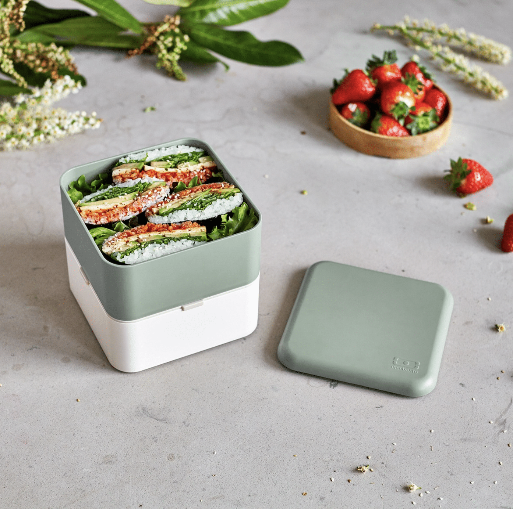 Monbento | Boîte repas bento carrée – Natural Green