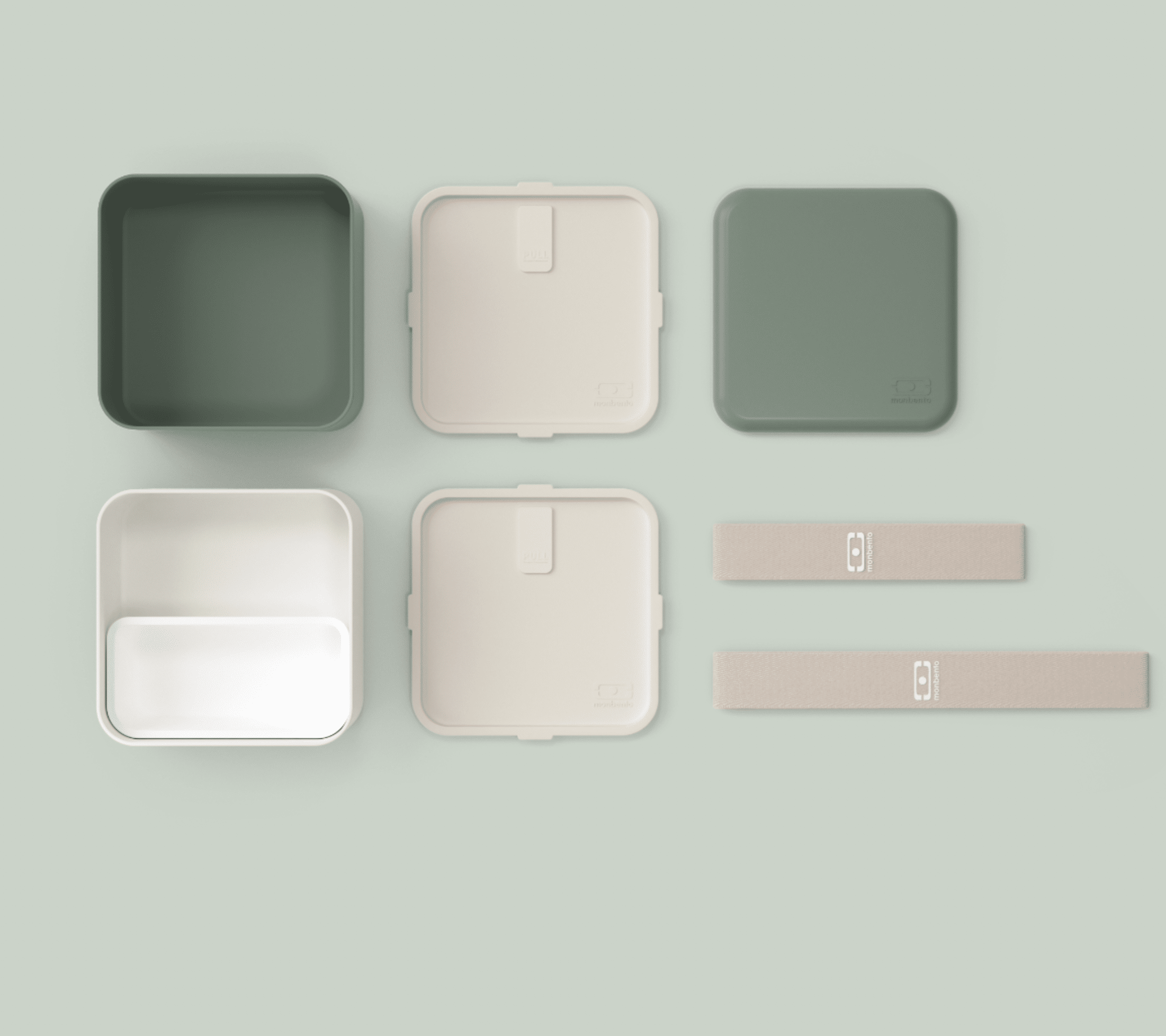 Monbento | Boîte repas bento carrée – Natural Green