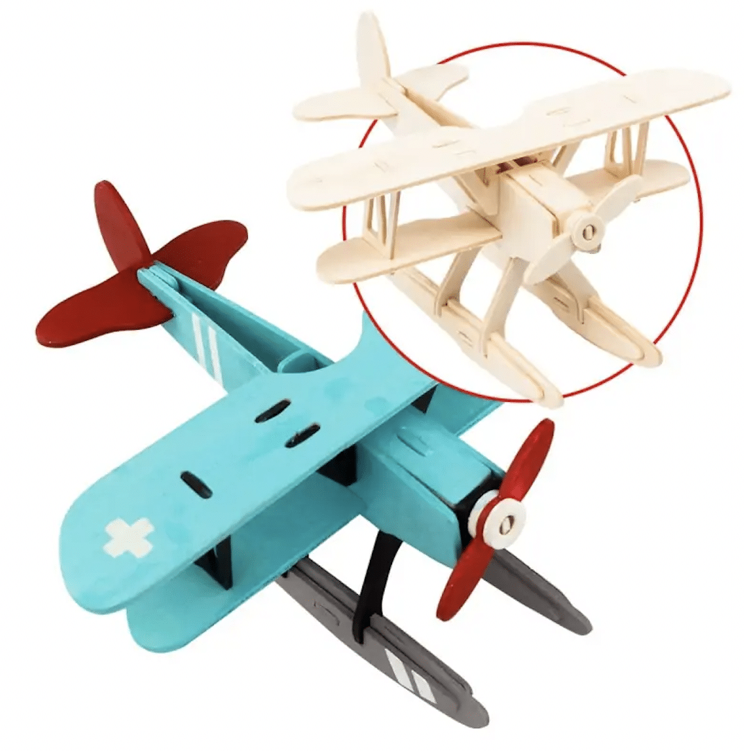 Puzzle 3D en bois - Modèle Hydravion