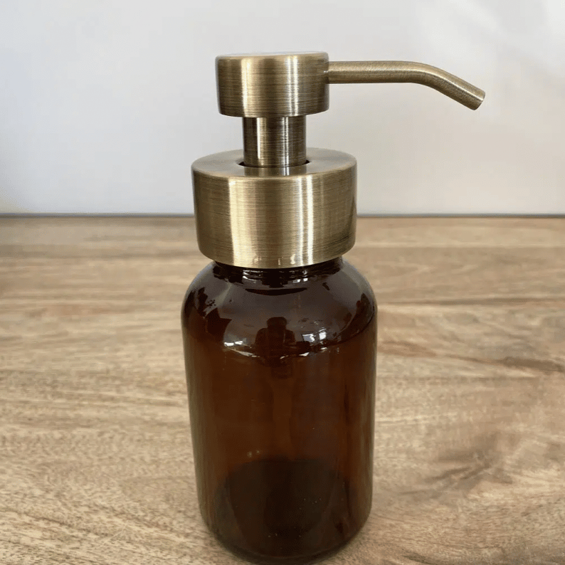 Distributeur de savon mousse en verre ambré - Coloris au choix