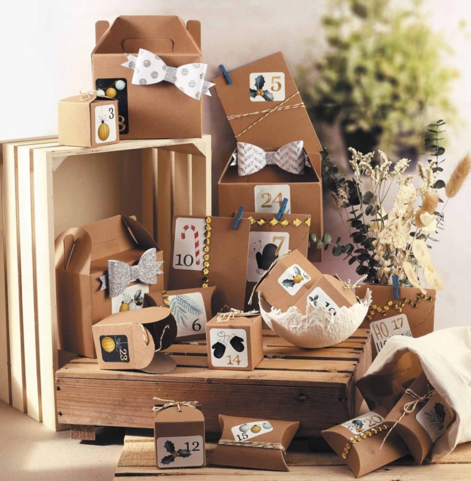 Kit pour faire son propre calendrier de l'avent - 24 boites