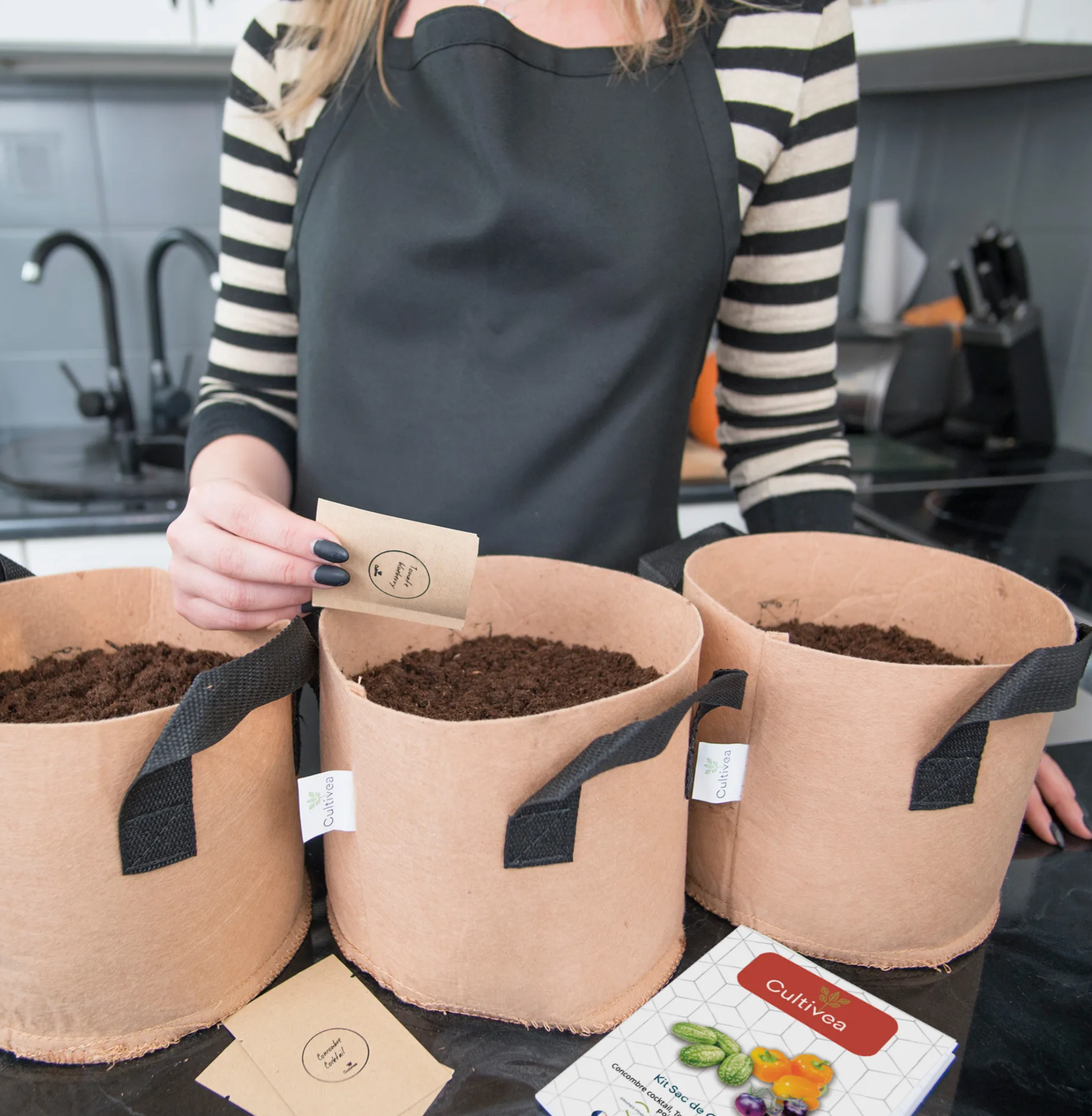 Kit sacs de culture BIO* (Tomate, Fraise, Radis)