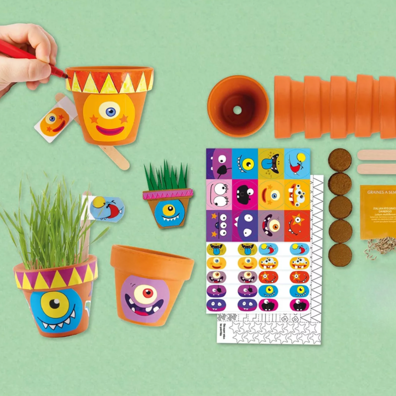 Coffret anniversaire - 10 petits pots monstres