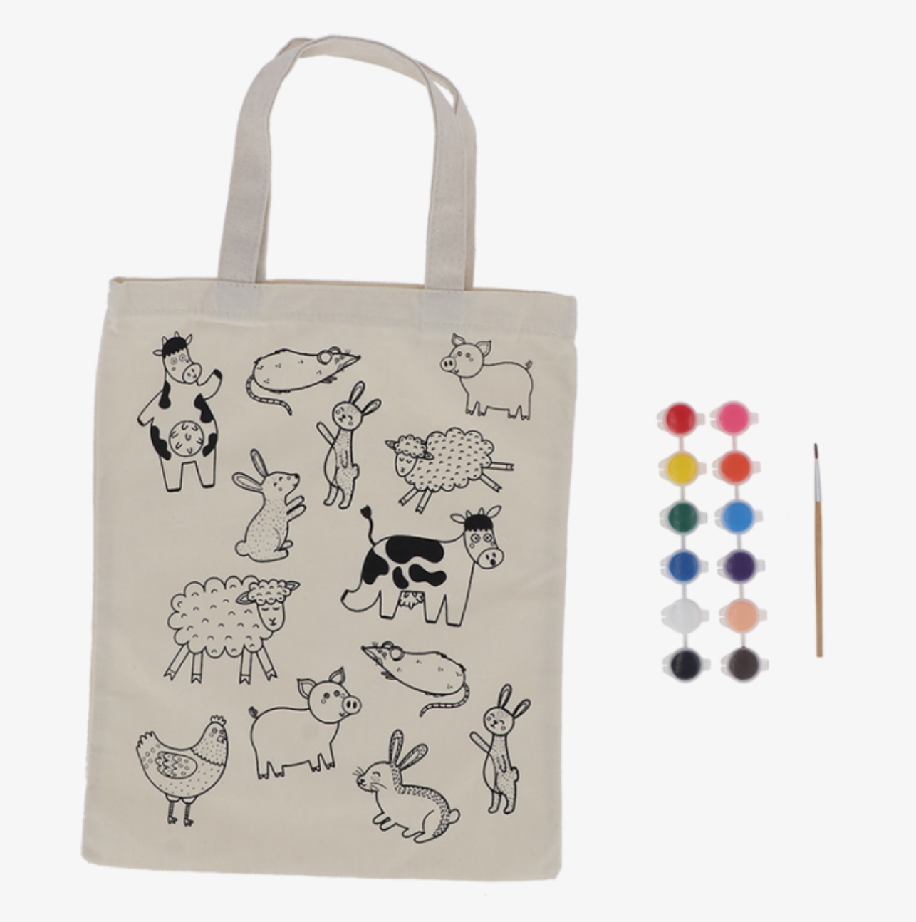 Sac à colorier "animaux de la ferme"