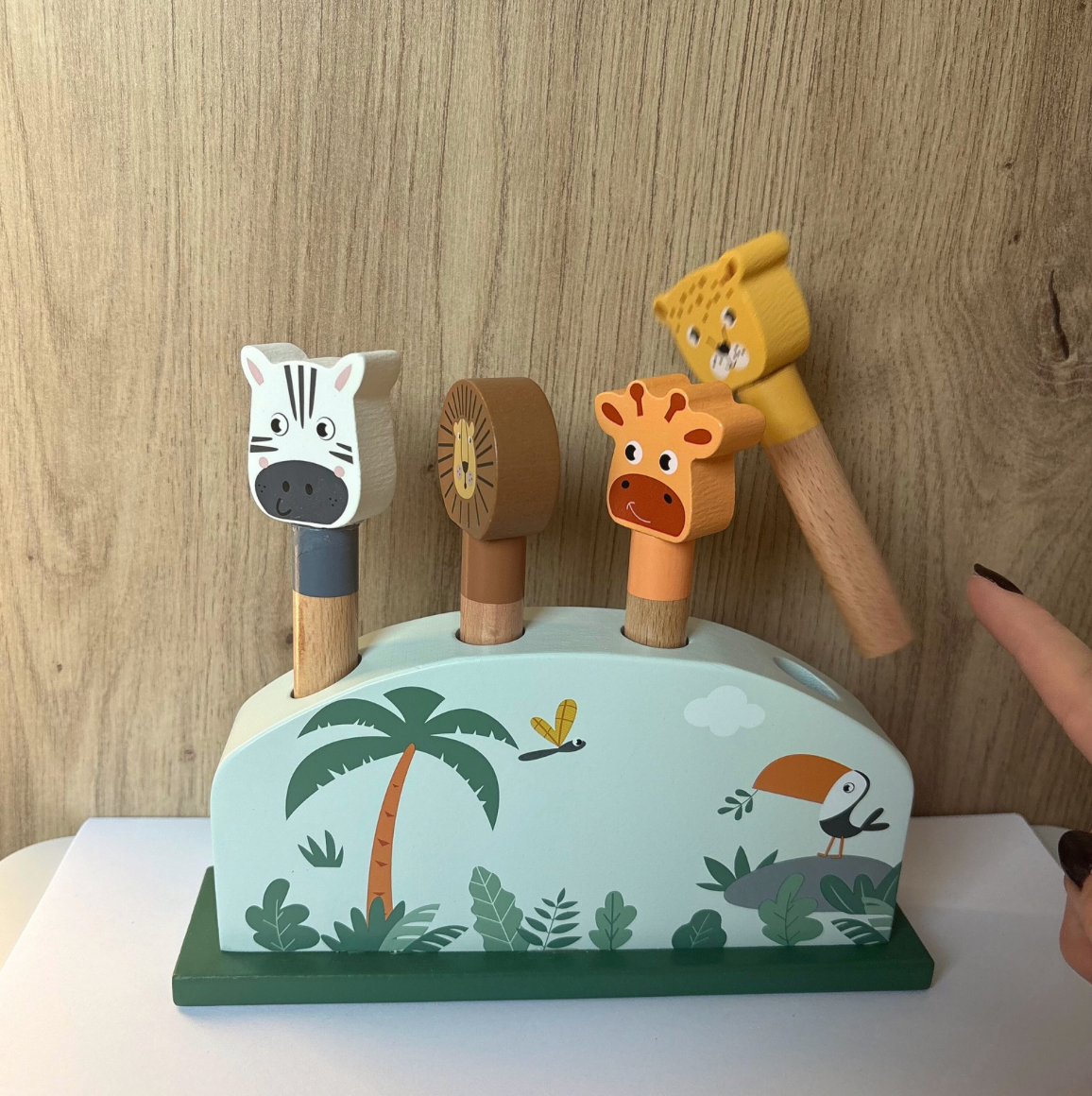 Jeu à encastrer Animaux sauteurs « Safari » en bois