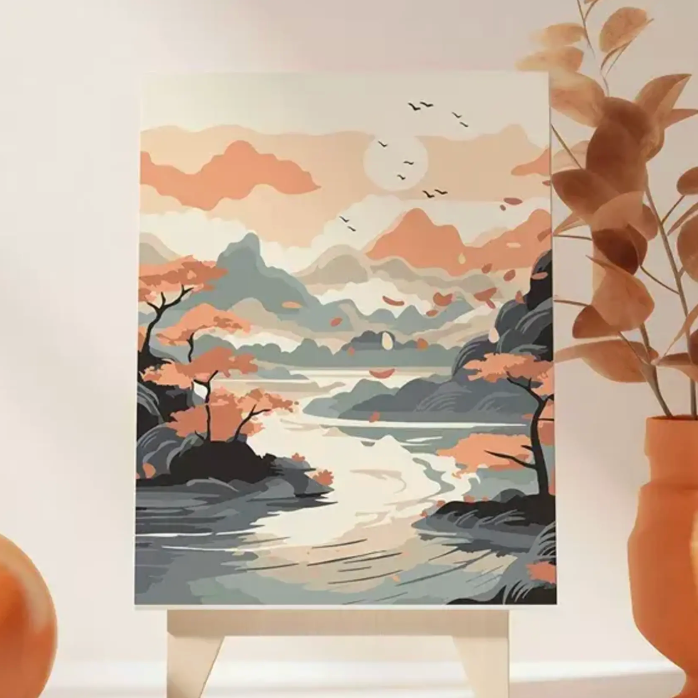 Peinture par numéros 30x40 cm - Plaine d'Asie