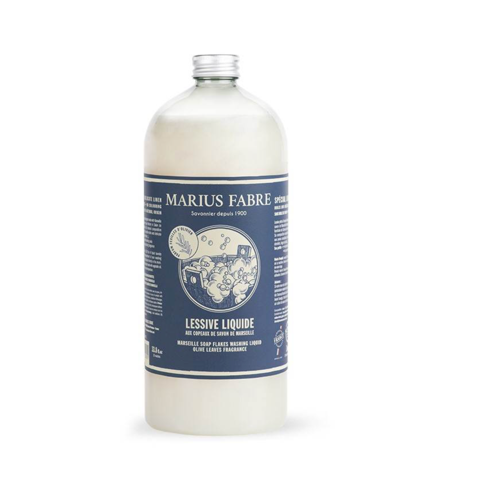 Lessive liquide aux copeaux de savon de Marseille parfum "feuilles d'olivier", 1L